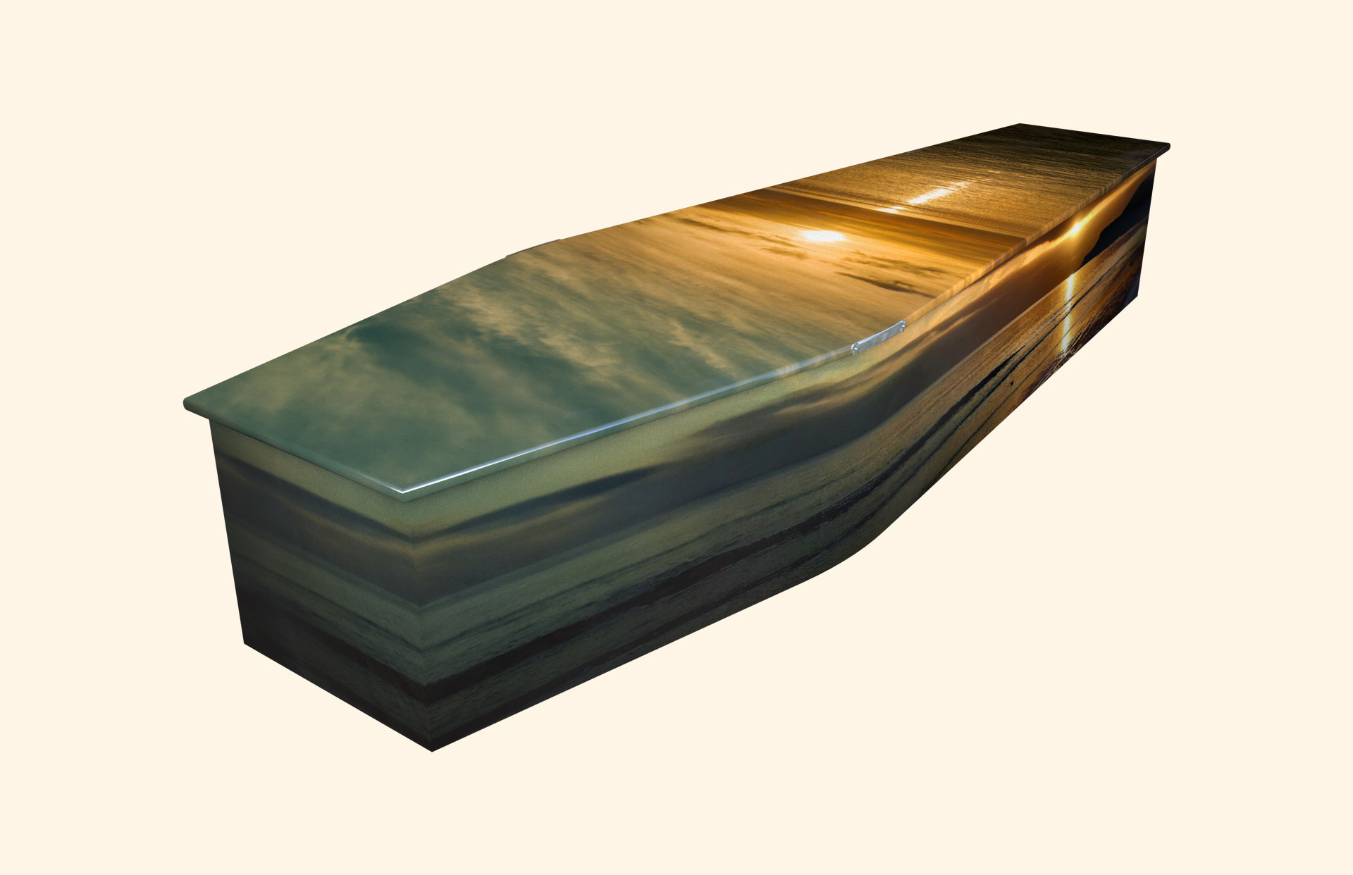 Still Waters design on a traditional coffin